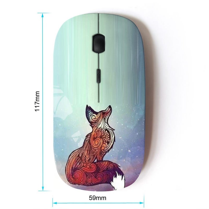 KOOLmouse [ Optical 2.4G Wireless Mouse [ Fox Red Cute Animal Bright Art Beautiful ] - Image 2